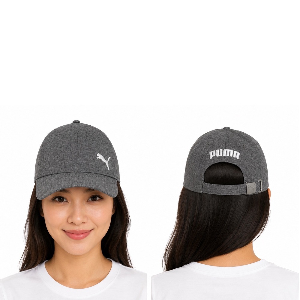 Puma Gray Heathered Adjustable Baseball Cap Hat OSFA POJW1367AS2 Athletic 105-08